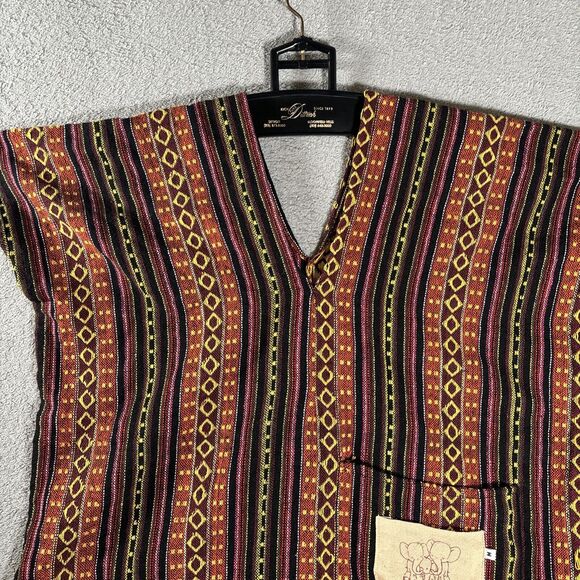 Elephant Jungle Sanctuary Woven Tunic Top Women’s Size M Colorful Aztec Hippie - Picture 2 of 11